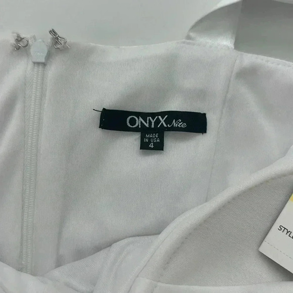 NWT Onyx Nite David’s Bridal Little Shiny White Dress - Picture 6 of 9